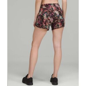 Lululemon Track That Mid-Rise Lined Short 5” Stencil Blossom Red Multi 2